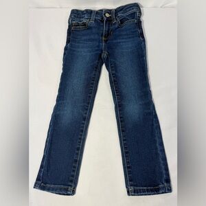 Jumping Beans Girls Jeans Size 4 Adjustable Waist Stretch Denim Dark Blue Wash
